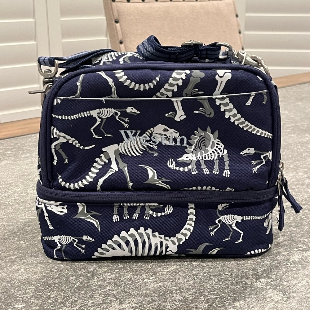 PBK Mackenzie Navy Dinosaur Bones Glow-in-the-Dark Dual Compartment Lunchbox